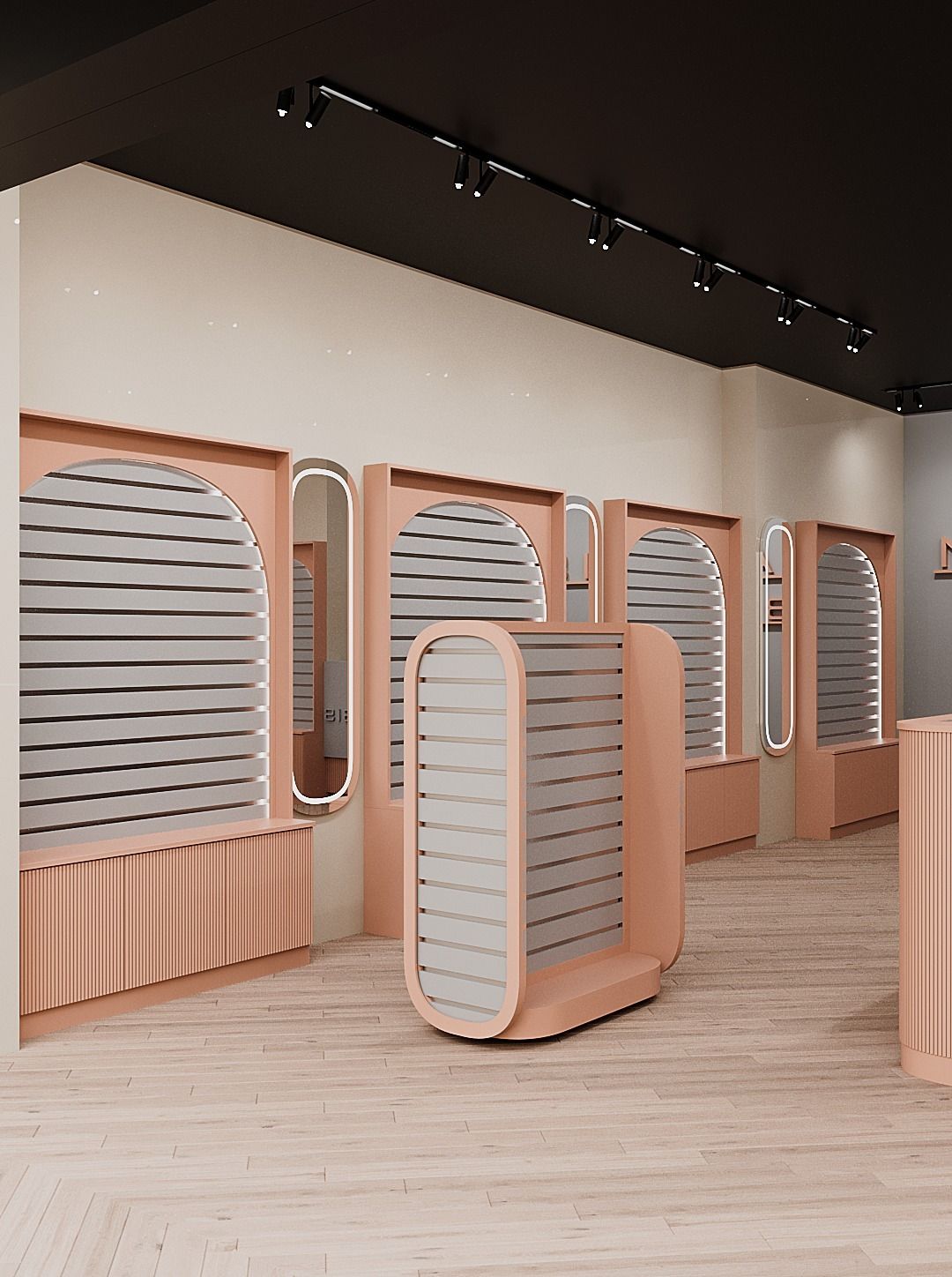 High-Conversion Store Layout with Seamless Tempered Glass Wall Counters #33
